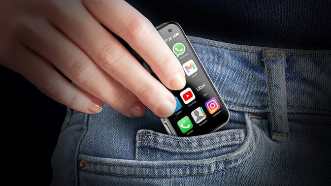 NanoPhone slipping into jeans pocket